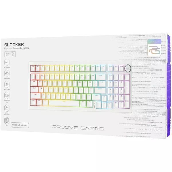 Бездротова клавіатура Proove Gaming Slicker Special Edition (Ukraine Layout) black/purple 64793 фото