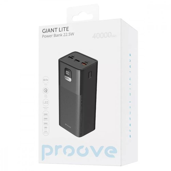 Портативна Батарея Proove Giant Lite 22.5W 40000mAh black 58994 фото