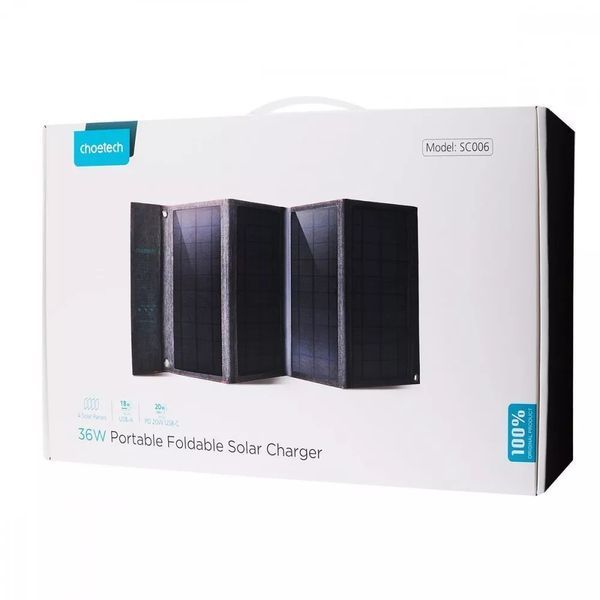 Портативна Сонячна Зарядна Станція Choetech 36W 941361 фото