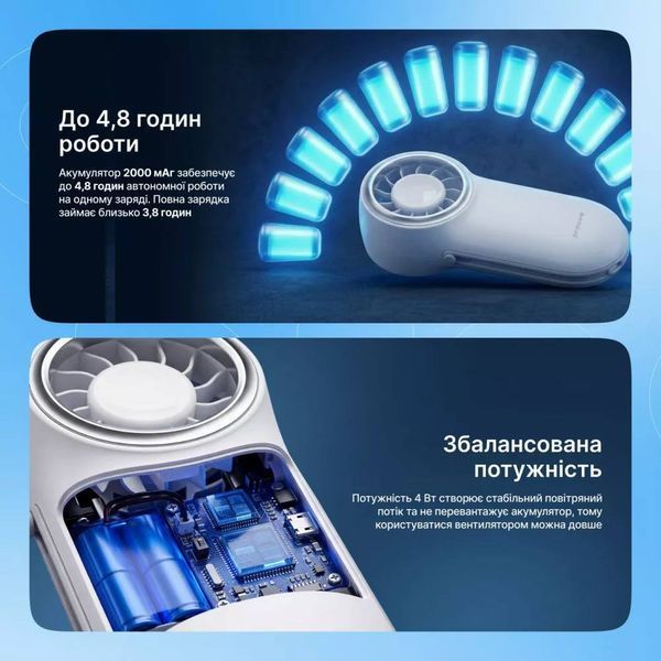 Портативний вентилятор Proove Wing Blue 68174 фото